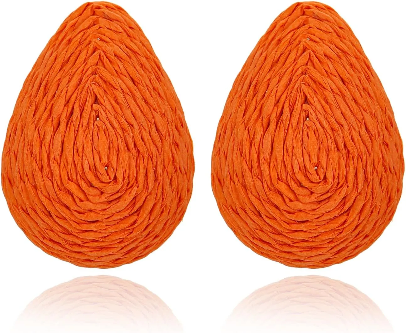 Chunky Raffia Waterdrop Earrings, Colorful Teardrop Stud Earrings Lightweight Trendy Jewelry for Women