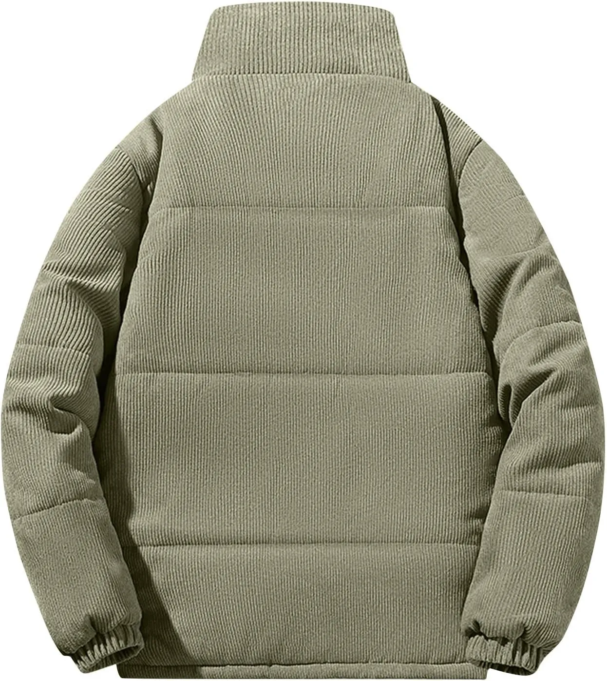 Corduroy Jacket Mens Winter Coats Stand Collar Long Sleeve Zip Up Parkas Bomber Jackets Warm Thicken Puffer Jackets