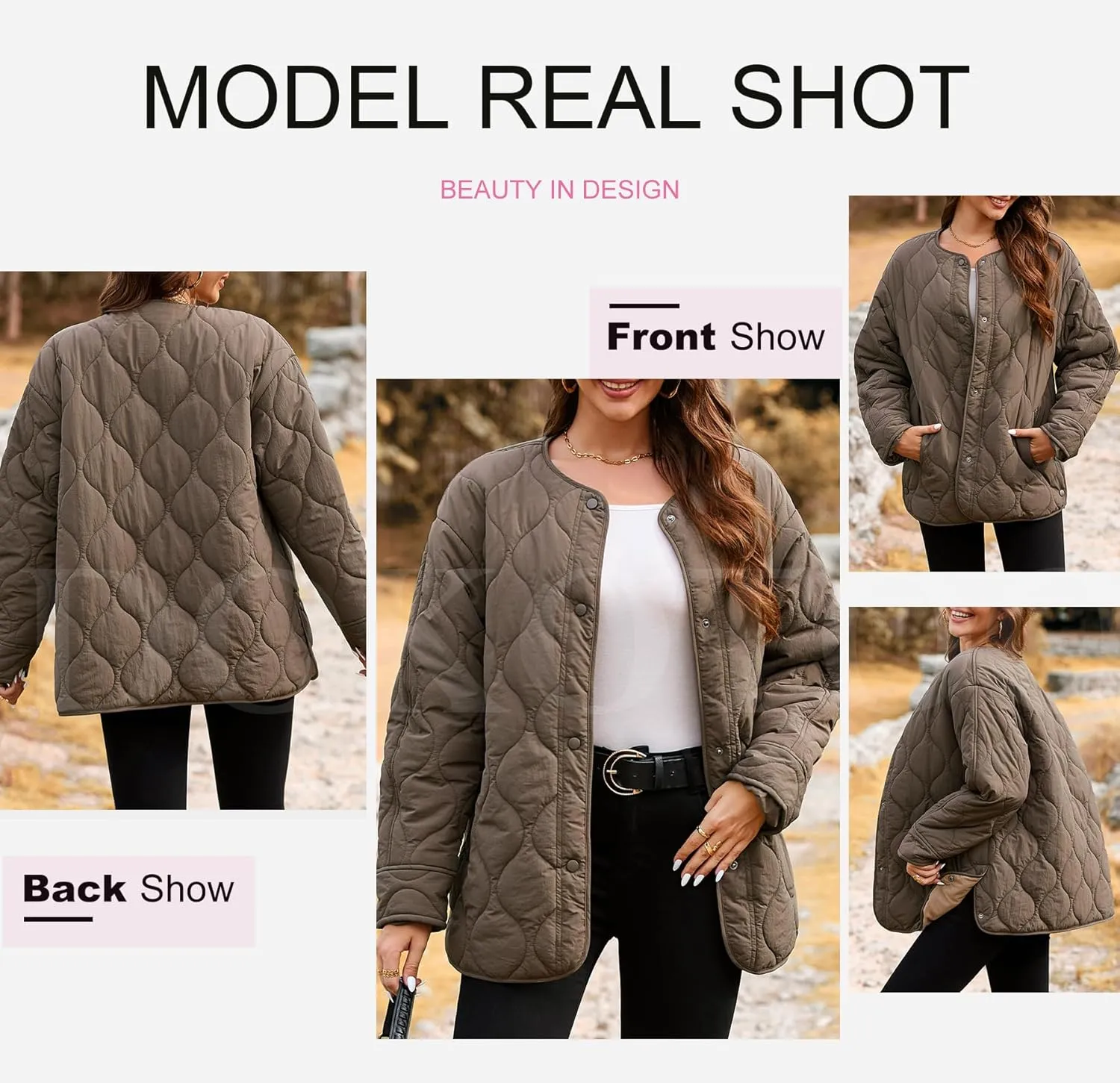 Dokotoo Womens Quilted Lightweight Jackets Button Down Puffer Jacket Coats Padded Outwear with Pockets