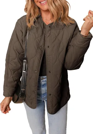 Dokotoo Womens Quilted Lightweight Jackets Button Down Puffer Jacket Coats Padded Outwear with Pockets