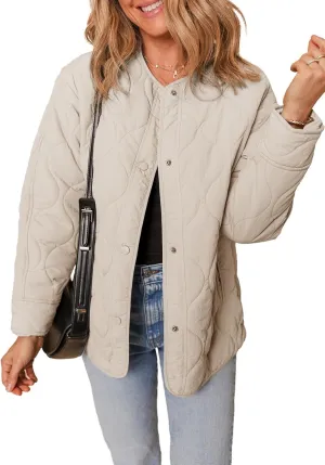 Dokotoo Womens Quilted Lightweight Jackets Button Down Puffer Jacket Coats Padded Outwear with Pockets