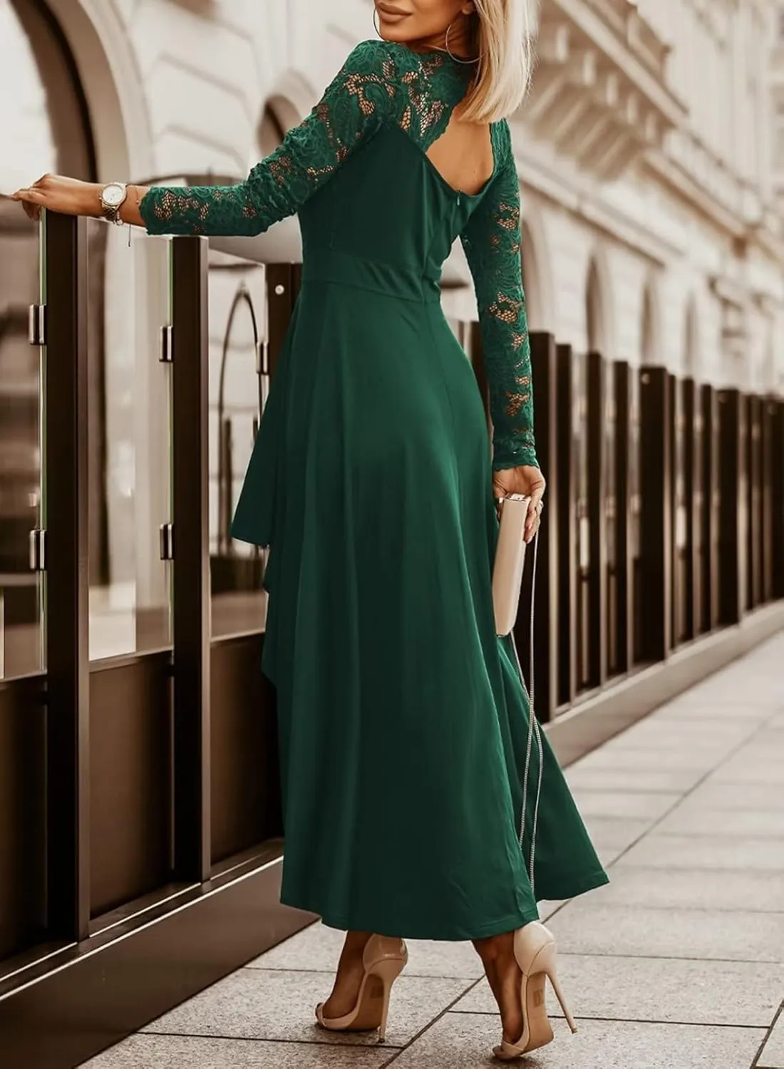 Elegant Women's Fashion Sexy High Low Asymmetric Prom Cocktail Party Evening Dress