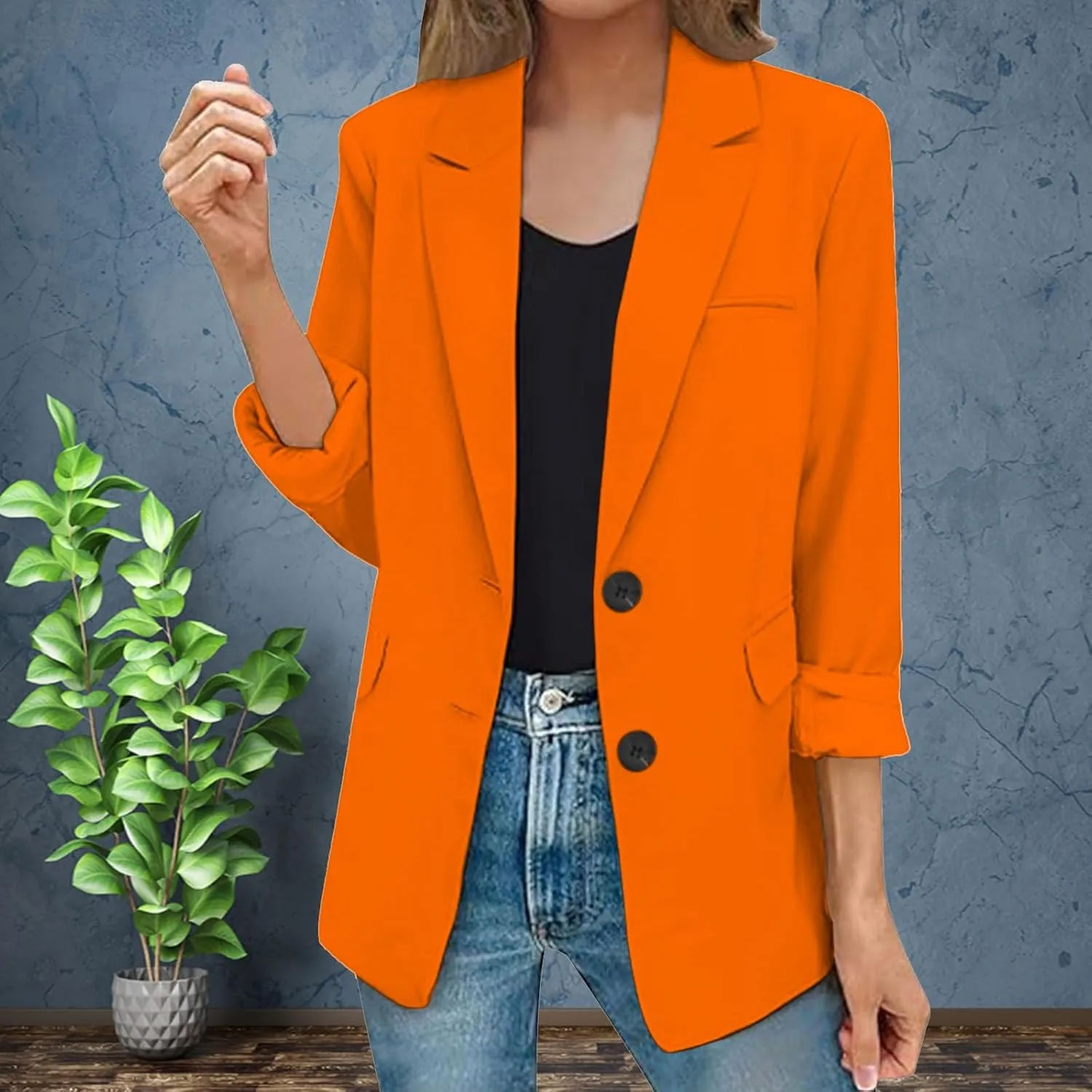 Fall Blazers for Women 2024 Business Casual Long Sleeve Dressy Open Front Coats Work Office Oversized Suit Jackets