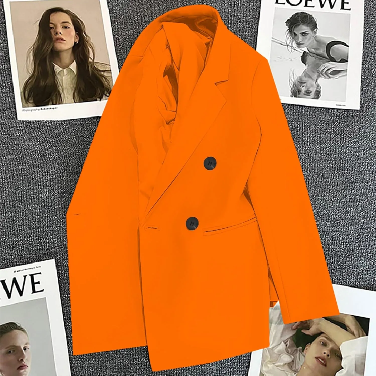 Fall Blazers for Women 2024 Business Casual Long Sleeve Dressy Open Front Coats Work Office Oversized Suit Jackets