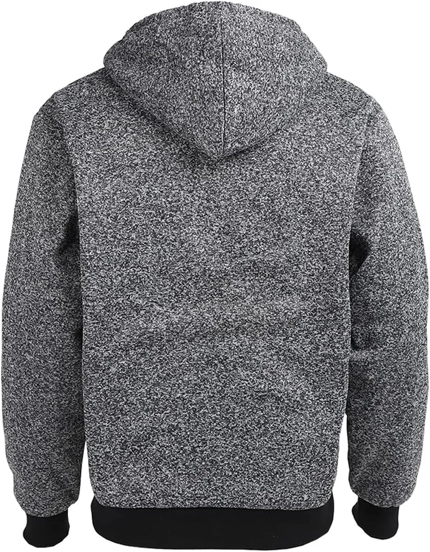 Gary Com Heavyweight Sherpa Hoodies for Men, Thick Fleece Lined Full Zip Up Winter Warm Sweatshirts Work Jackets