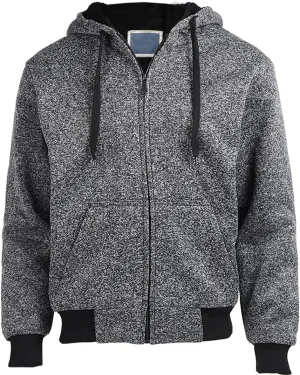 Gary Com Heavyweight Sherpa Hoodies for Men, Thick Fleece Lined Full Zip Up Winter Warm Sweatshirts Work Jackets