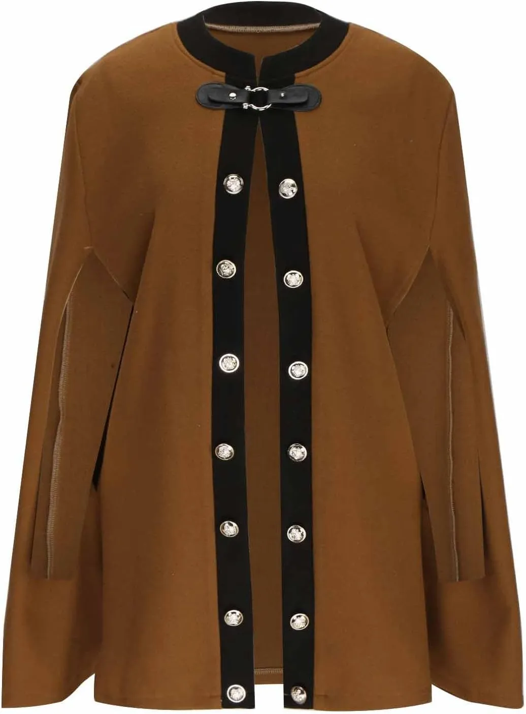 HGps8w Women's Elegant Cloak Wool-Blend Cape Coat Winter Trench Coat Open Front Poncho Batwing Poncho Cardigans