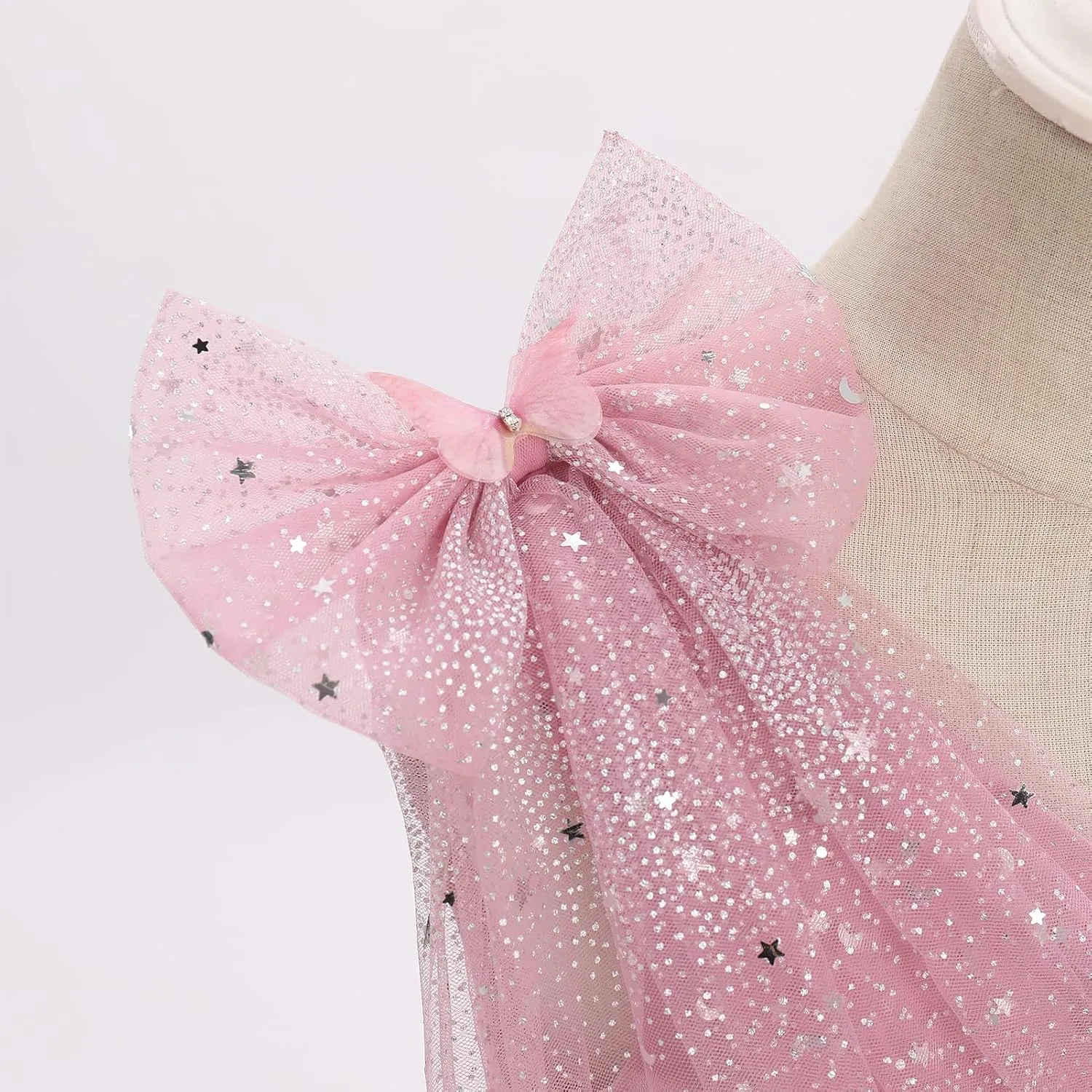 IMEKIS Toddler Kids Girls Butterfly Dress Sparkle Sequins Tulle Wedding Formal Birthday Dresses 2-10T