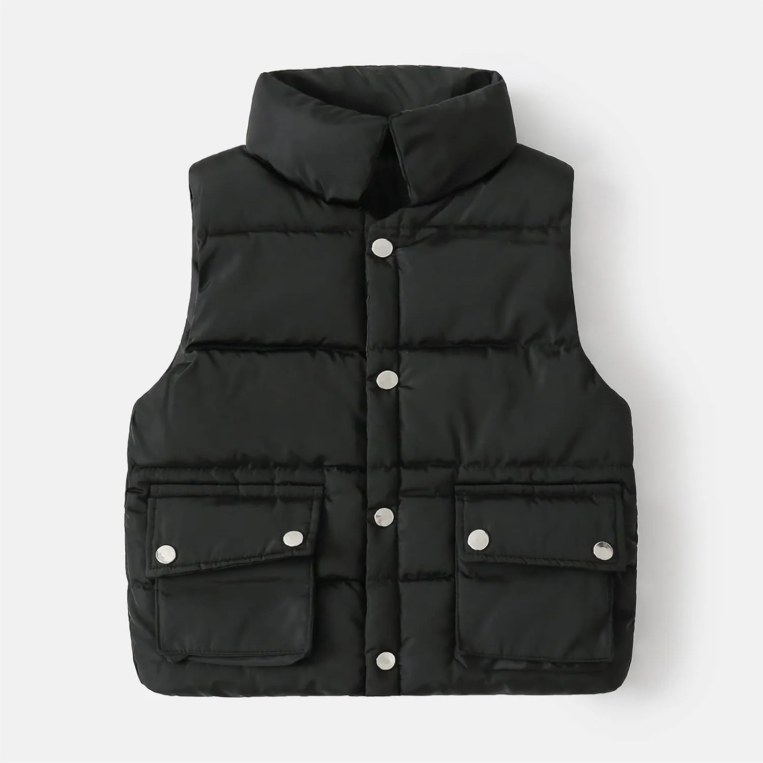 Kids Boys Girls Sleeveless Puffer Jacket Windproof Vest Zipper Thicken Warm Outerwear Winter Padded Waistcoat Vest
