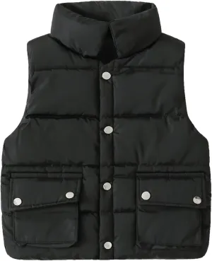 Kids Boys Girls Sleeveless Puffer Jacket Windproof Vest Zipper Thicken Warm Outerwear Winter Padded Waistcoat Vest