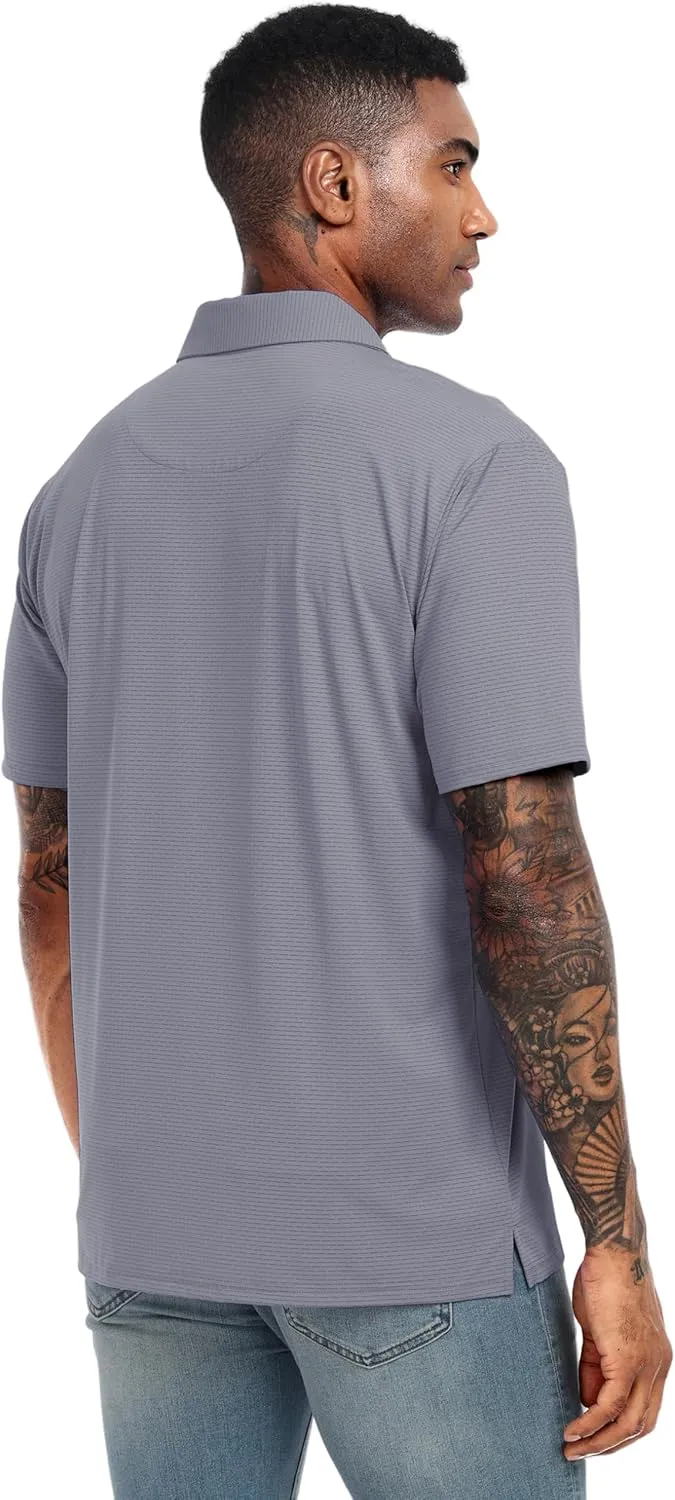 Lzzidou Polo Shirts for Men Short Sleeve Golf Polo Shirts Stretch Moisture Wicking Performance Athletic Tees