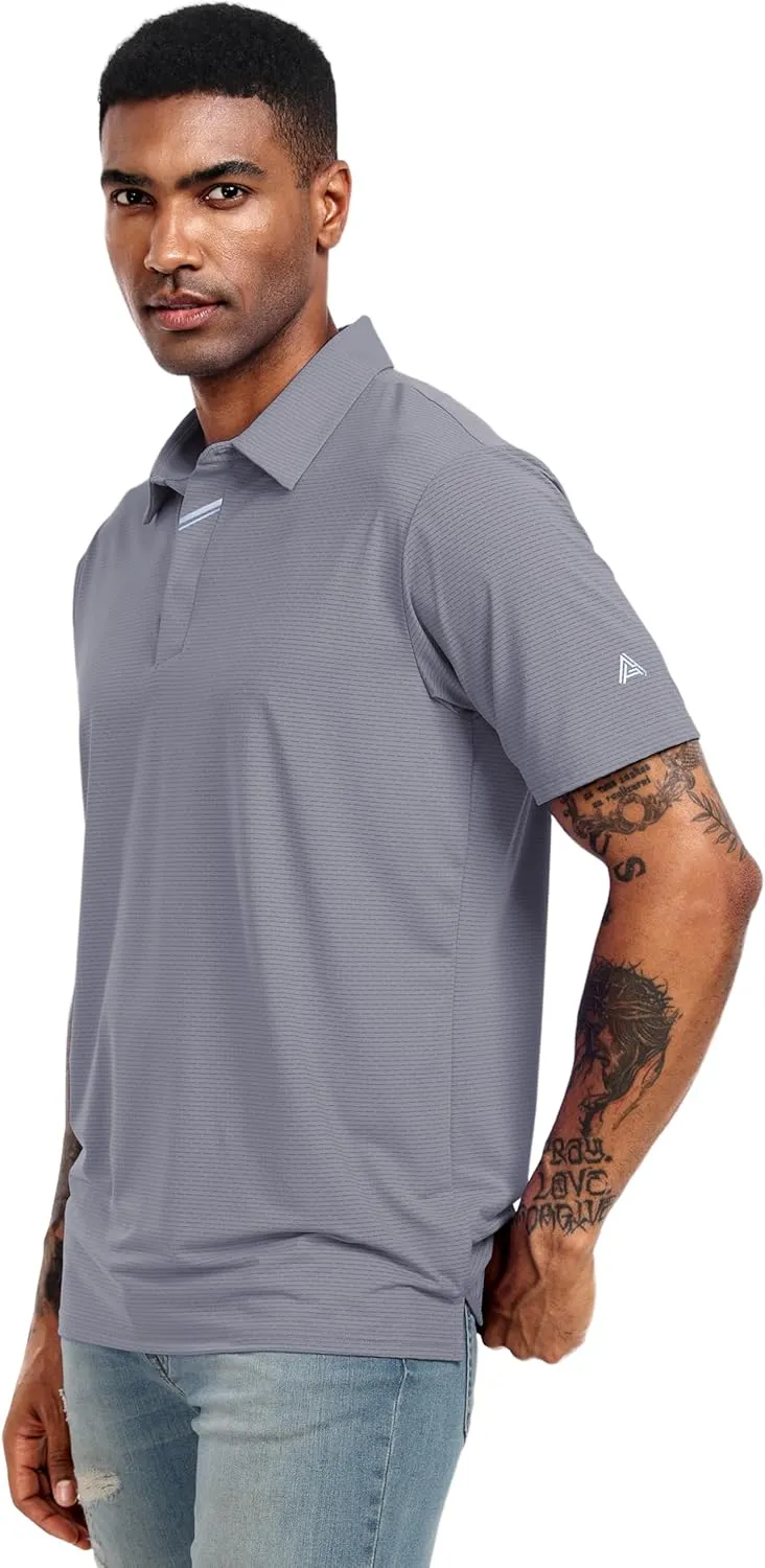 Lzzidou Polo Shirts for Men Short Sleeve Golf Polo Shirts Stretch Moisture Wicking Performance Athletic Tees