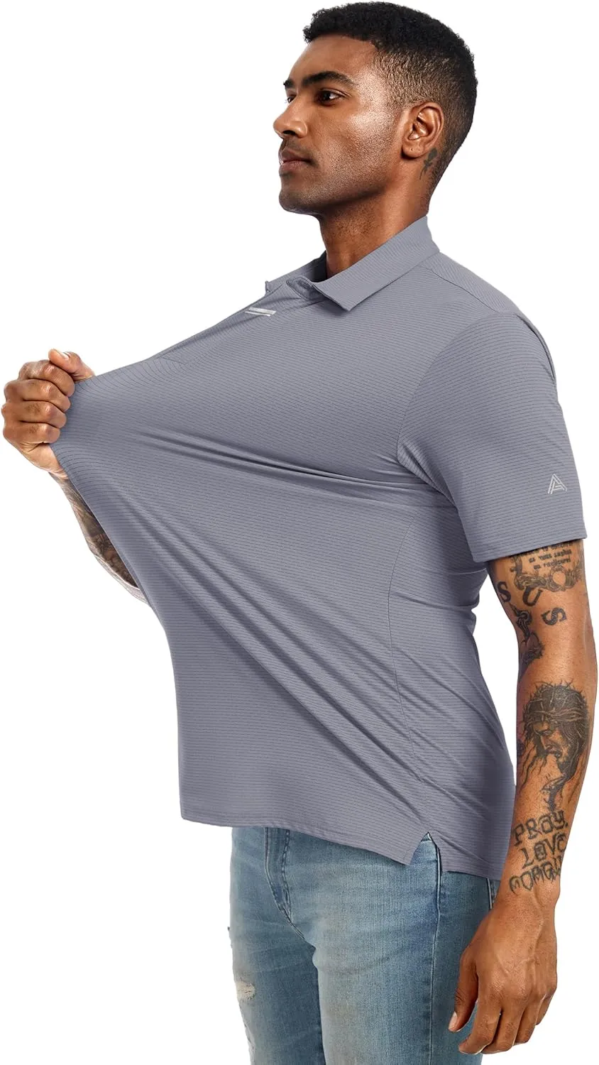 Lzzidou Polo Shirts for Men Short Sleeve Golf Polo Shirts Stretch Moisture Wicking Performance Athletic Tees
