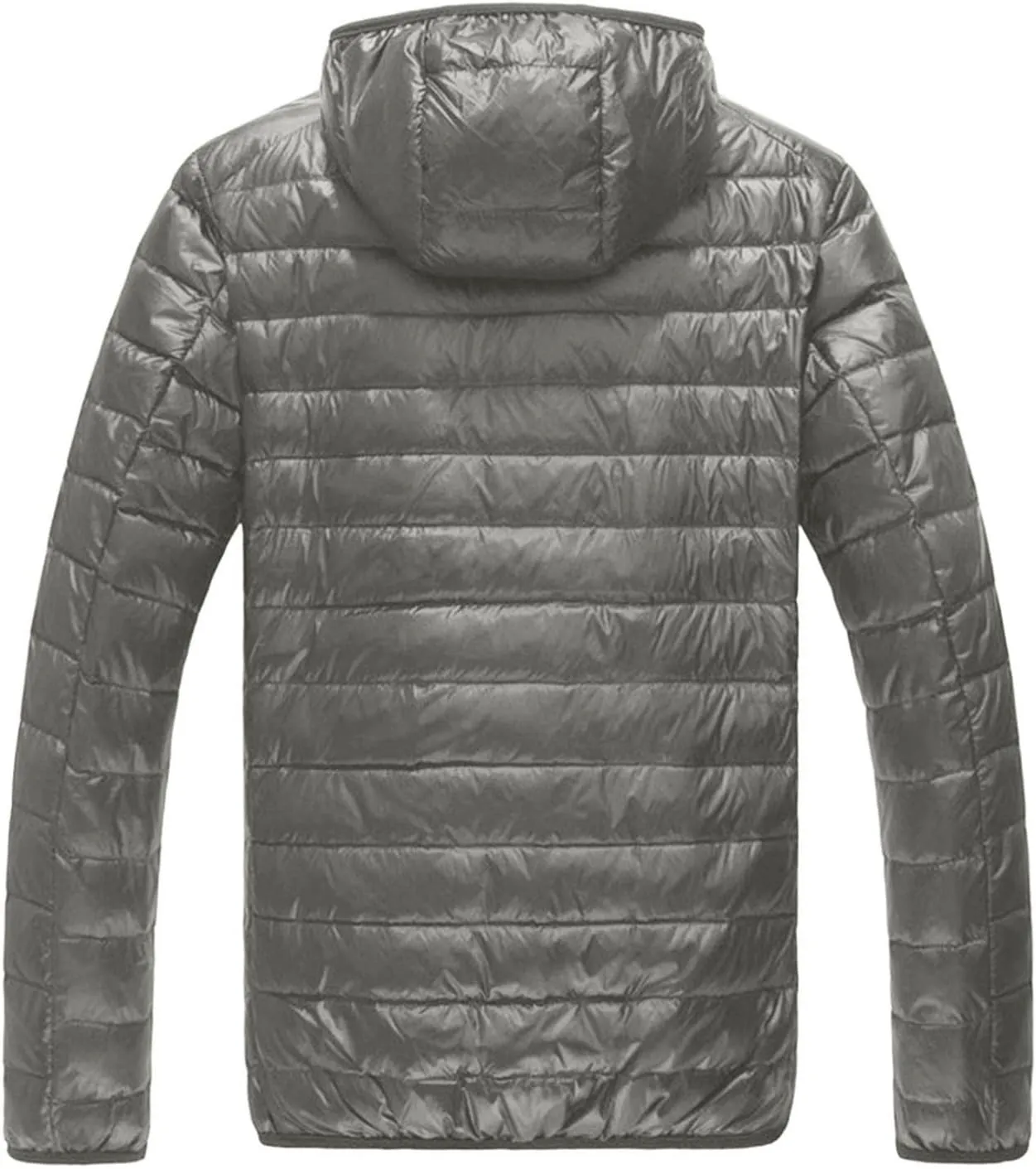 Men Puffer Jacket with Hood Ultra Lightweight Packable Quilted Hooded Bubble Down Jackets Winter Insulated Thick Outwear
