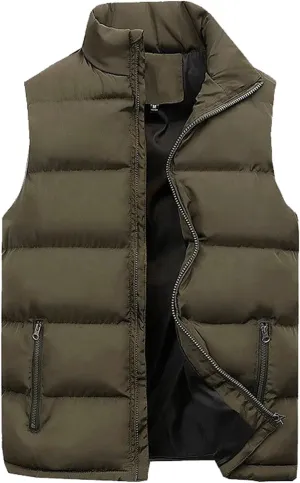 Men Winter Coat Thick Quilted Puffer Jacket Outdoor Ski Jacket Stand Collar Down Jacket Lightweight Packable Puffer Jacket