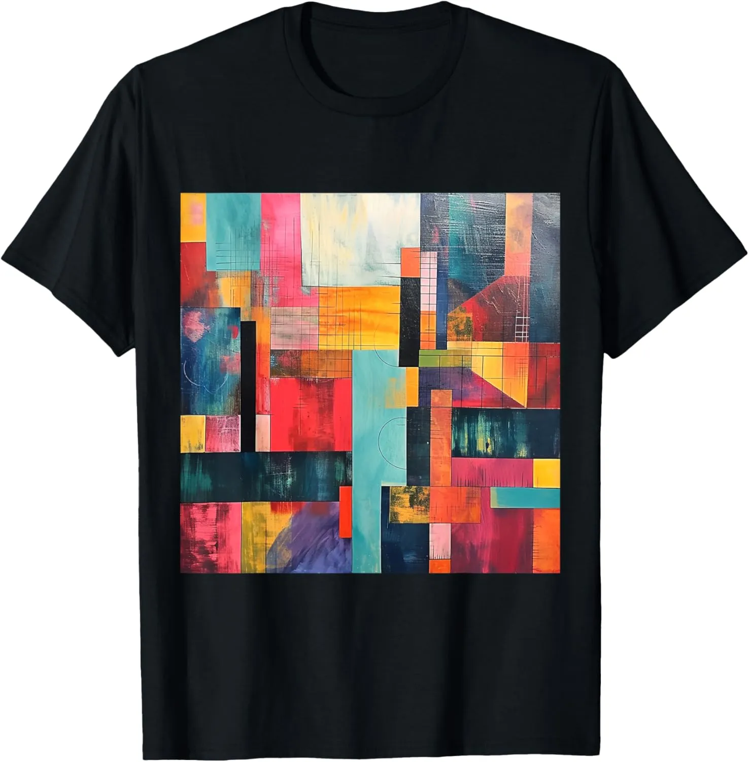 modern abstract pattern art design, Boho Abstract Geometric T-Shirt