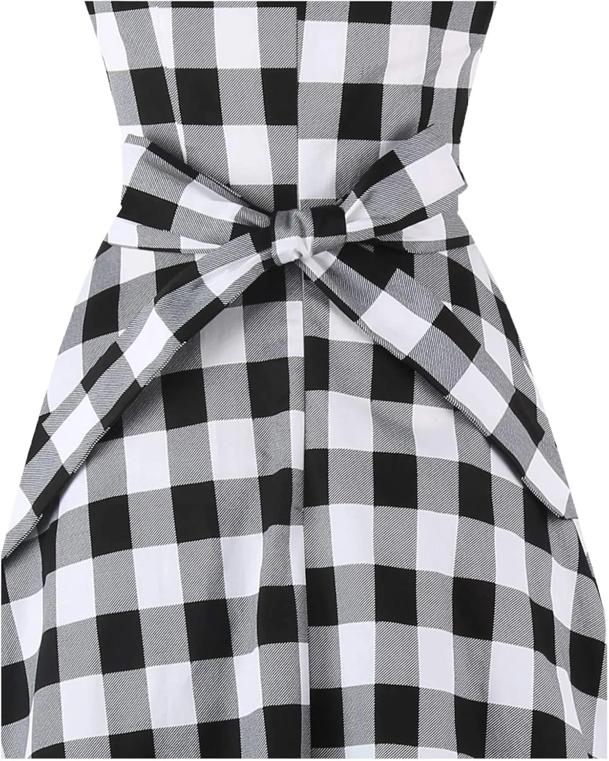 OBBUE Women's Square Neck Dress Vintage 1950s Cocktail Party Dress with Puff Sleeves