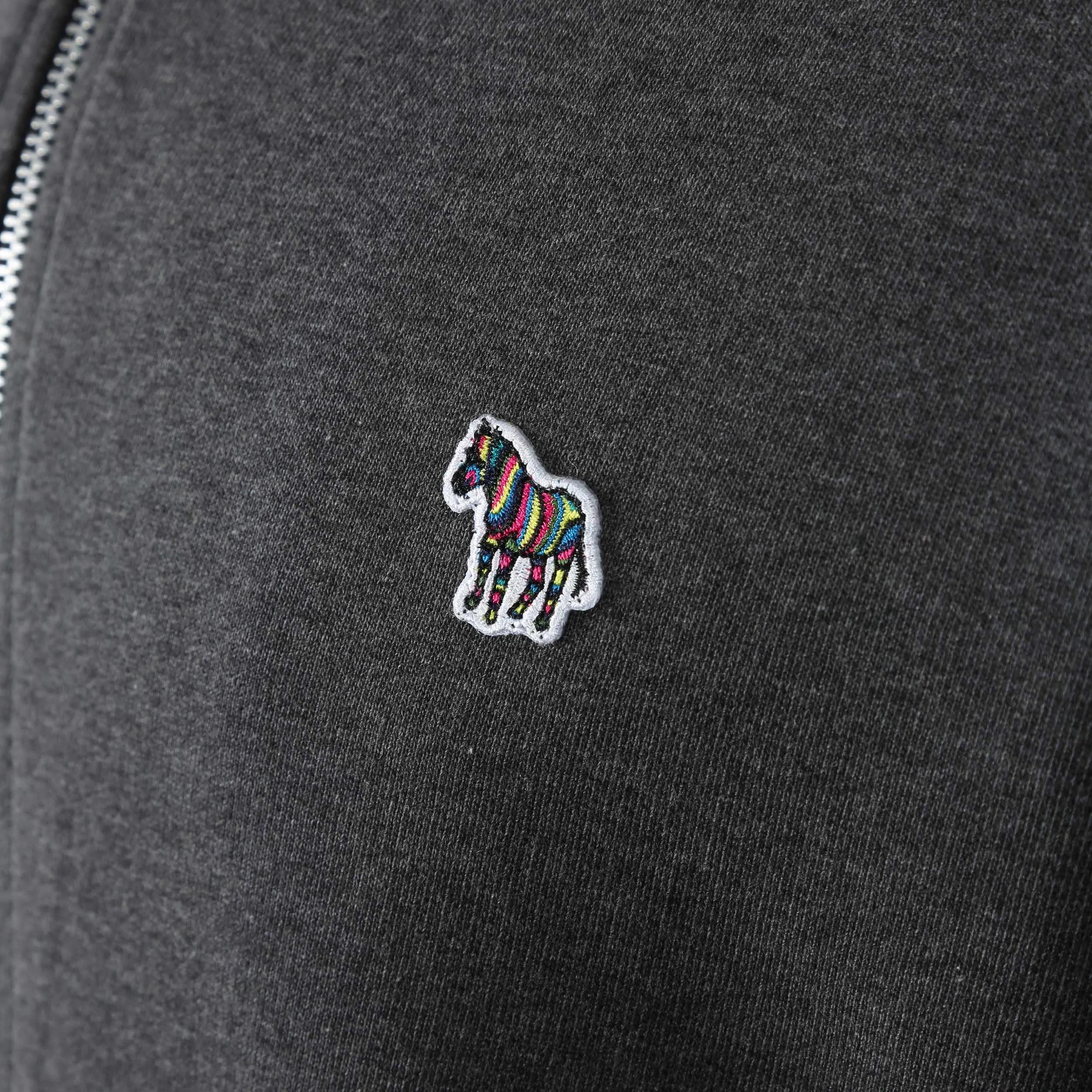 Paul Smith Zebra Zip Sweat Top in Black Melange