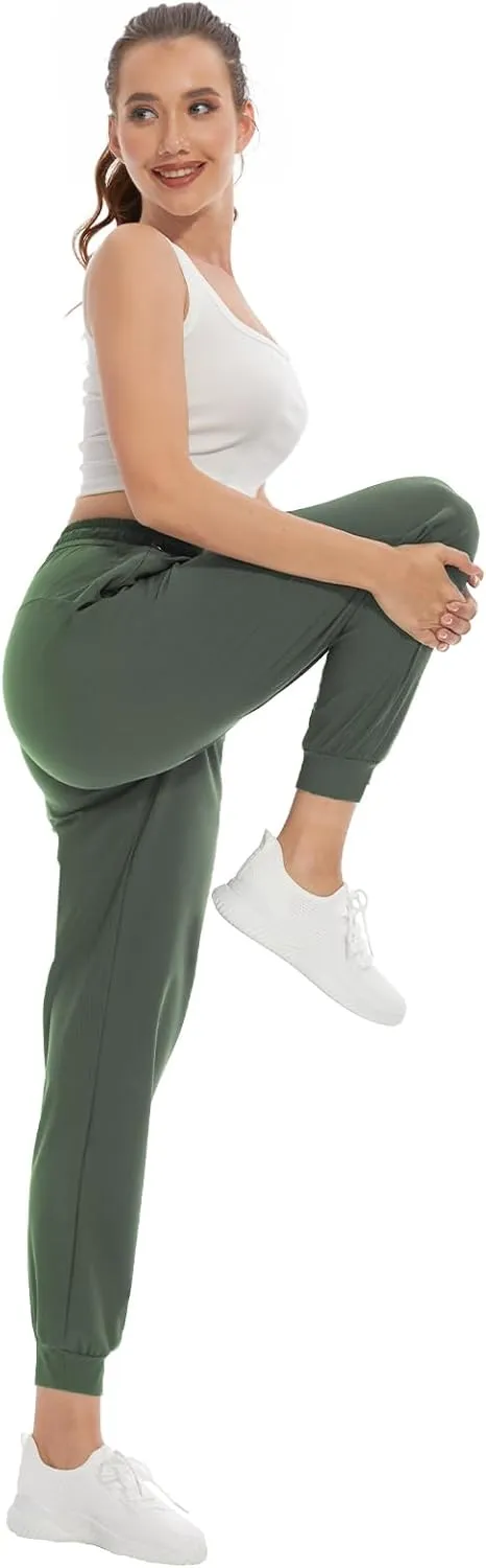 SEVEGO Women's 30"/32"/34"/36" Tall Inseam Joggers Lightweight Sweatpants Zipper Pockets Athletic Workout Lounge Pants