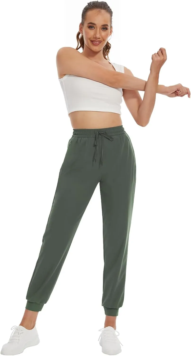 SEVEGO Women's 30"/32"/34"/36" Tall Inseam Joggers Lightweight Sweatpants Zipper Pockets Athletic Workout Lounge Pants