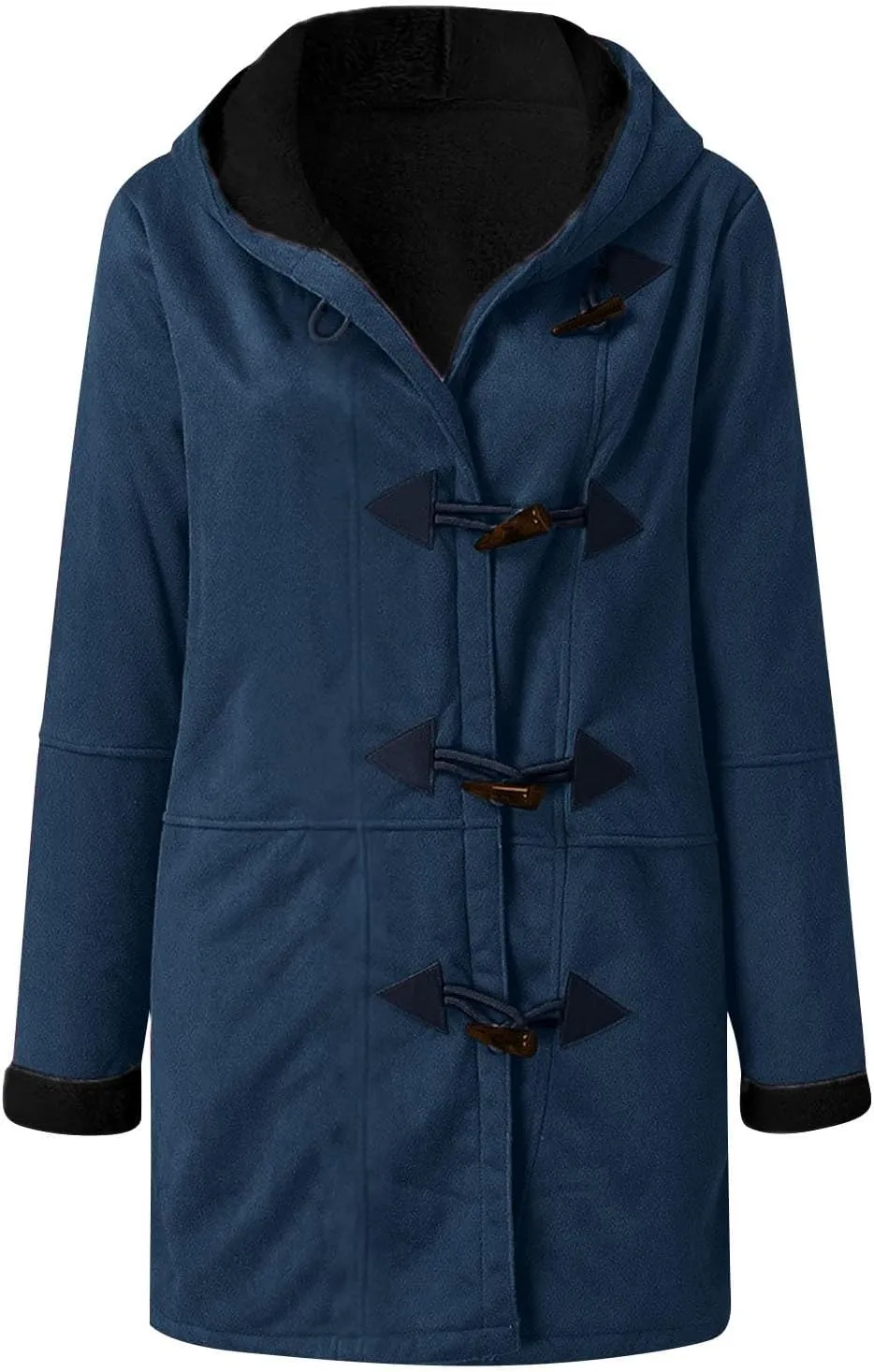 Winter Jackets for Women Sherpa Lined Suede Coat Thick Hooded Jacket Plus Size Parka Coat Warm Outerwear with Pockets
