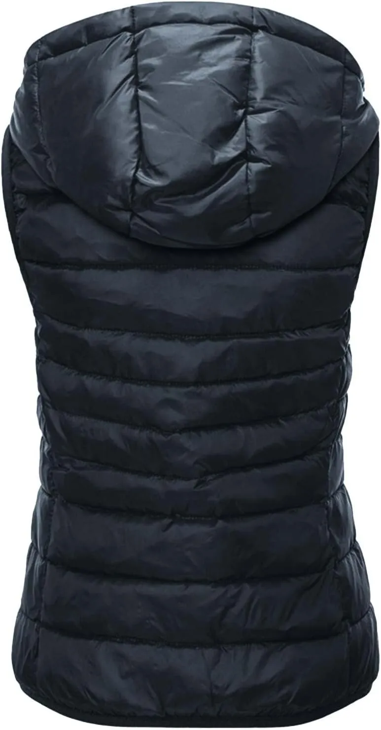 Women's Vests for Fall Winter Lightweight Hooded Vest Warm Coats Sleeveless Down Jacket Water Resistant Puffer Vest